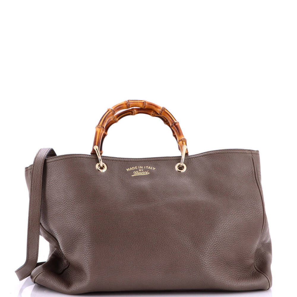 Gucci Large Bamboo Shopper Tote Leather